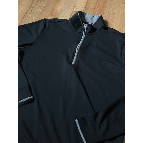 Adidas Mens Athletic Lightweight Half Zip Athleisure Black Golf Top Sz M - Picture 2 of 16